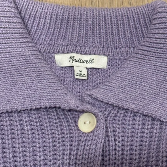 Madewell Lavender Collared Cardigan Sweater - Picture 2 of 3